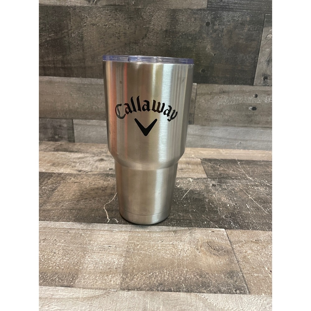 Callaway Golf Stainless Steel Insulated Tumbler Travel Mug with Lid Silver 30oz